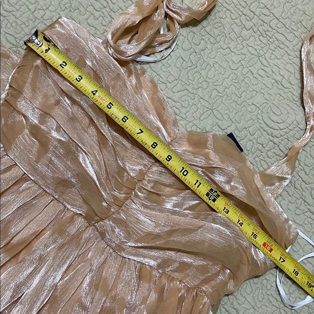 Lulu’s gold ruffled organza Radiant arrival maxi dress - Picture 7 of 7
